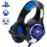 [아마존베스트]Beexcellent Gaming Headset for PS4 Xbox One PC Mac Controller Gaming Headphone with Crystal Stereo Bass Surround Sound, LED Light & Noise-Isolation Microphone