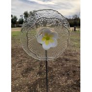 BeezBoutiqueDesigns Glass yard Art,Flower,One of a Kind,Garden,Gift,Upcycled,Repurposed,Suncatcher,Christmas Gift,Yellow,