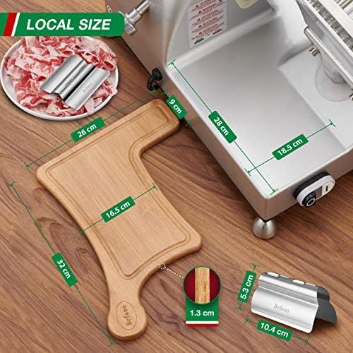  [아마존베스트]Befano All-purpose slicer, cutting thickness 0-12 mm, with integrated knife sharpener, chopping board, spring clamp, gloves, slicer electric for meat, sausage, bread, vegetables (r