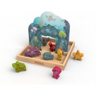 BeginAgain - Colors We Sea Story Box and Playset, Help Build Creativity, Imagination and Storytelling Skills, Educational Wooden Animal Recognition Playset (For Kids 2 and Up)