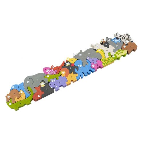  BeginAgain - Animal Parade A to Z Puzzle and Playset, Make Learning Fun and Help Spark Your Childs Imagination, Educational Wooden Alphabet Puzzle (For Kids 2 and Up)