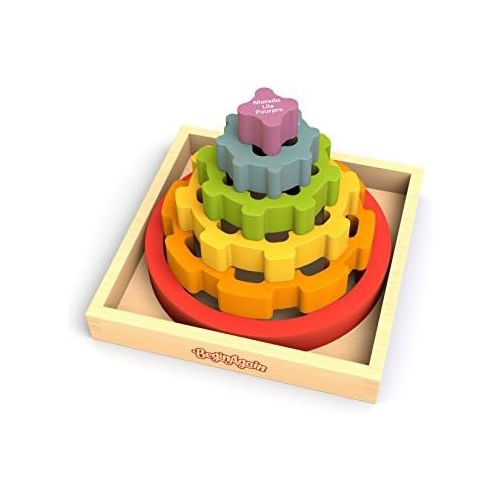  BeginAgain Gear Stacker - Learn Color Names and Spatial Awareness - 2 and Up