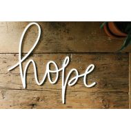 /BeholdenLife Wall Decor, Sign, Word Wall Decor, Farmhouse Decor, Hope, Gift for Mom, Mom Gift, Hope sign, Home Decor, Handlettered, White Sign, Wall Art