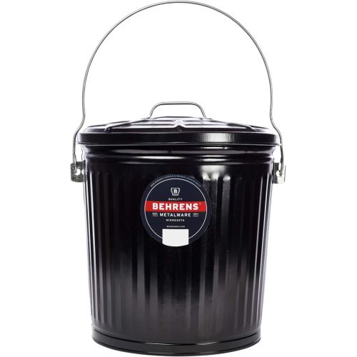  Behrens B907P Galvanized Steel Wood Stove and Fireplace Ash Can, 7 1/2 Gallon