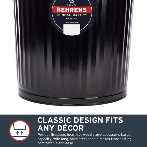  Behrens B907P Galvanized Steel Wood Stove and Fireplace Ash Can, 7 1/2 Gallon