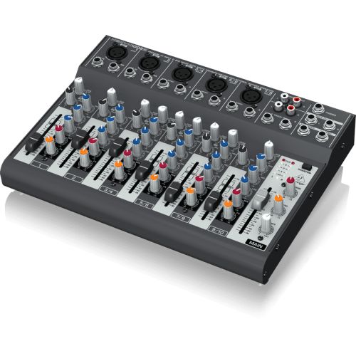  Behringer 1002B Premium 10-Input 2-Bus Mixer w Xenyx Preamps, British EQs & Optional Battery Operation