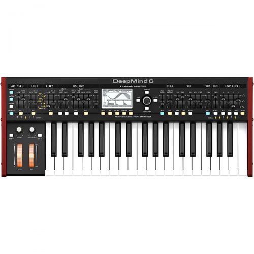  Behringer},description:Featuring 4 FX Engines, 2 OSCs and LFOs per Voice, 3 ADSR Generators, 8-Channel Modulation Matrix, 32-Step Control Sequencer, Tablet Remote Control, the Deep