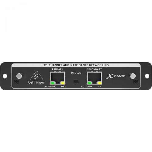  Behringer},description:The X32 expansion slot provides flexible and expandable connectivity for many different applications. The X-DANTE Expansion Card can easily be installed in p
