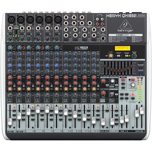  Behringer},description:The feature-packed XENYX QX1832USB mixer allows you to effortlessly achieve premium-quality sound thanks to its 6 onboard studio-grade XENYX Mic Preamps and