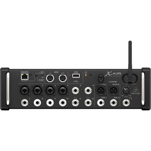  Behringer},description:The revolutionary XR12 is a powerhouse 12 input portablerack-mountable mixer for iPad and Android tablets, and is ideally suited for both live and studio ap