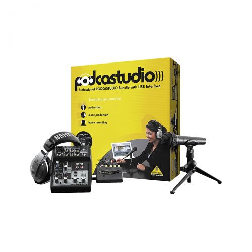  Behringer},description:The Behringer Podcastudio USB comes with a two-channel USB audio interface and comprehensive recording and podcasting software. The package also features a p
