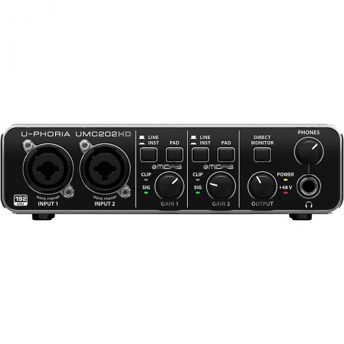  Behringer},description:Everything you want in a two-input, tabletop audio interface is in the Behringer U-PHORIA UMC202HD Audio. Behringer has taken full advantage of their relatio