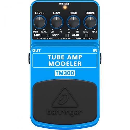  Behringer},description:Setting up amps, dialing in tones and positioning mics takes a lot of time and patience. Why not step on a TM300 Tube Amp Modeler and skip straight to the go