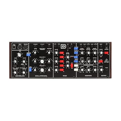  Behringer Model D Analog Synthesizer & Hosa CMM-830 3.5 mm TS to 3.5 mm TS Unbalanced Patch Cables, 1 Foot