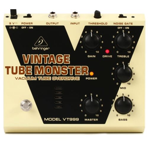  Behringer VT999 Vintage Tube Monster Overdrive Pedal with Patch Cables