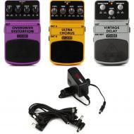 Behringer Alt Rock 3-Pack - Overdrive/Distortion, Chorus, and Delay with Power Supply