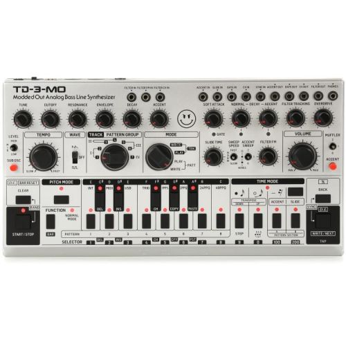  Behringer TD-3-MO-SR Analog Bass Line Synthesizer with Cables - Silver