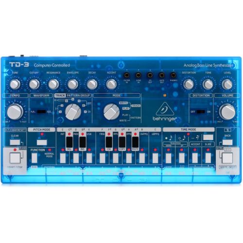  Behringer TD-3-BB Analog Bass Line Synthesizer with Decksaver Cover - Baby Blue