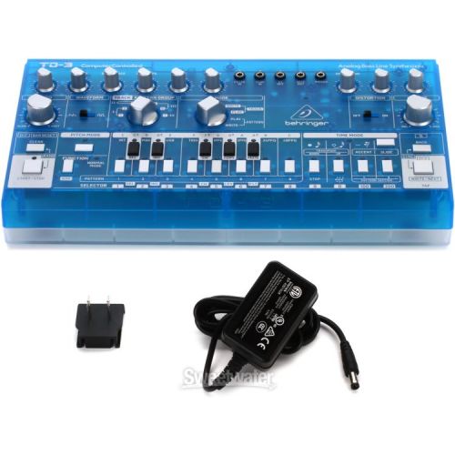  Behringer TD-3-BB Analog Bass Line Synthesizer with Decksaver Cover - Baby Blue