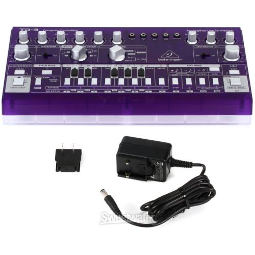  Behringer TD-3-GP Analog Bass Line Synthesizer with Decksaver Cover - Purple