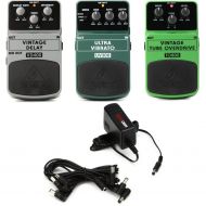 Behringer Classic Rock 3-Pack - Overdrive, Vibrato, and Delay with Power Supply