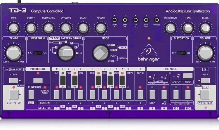  Behringer TD-3-GP Analog Bass Line Synthesizer - Purple