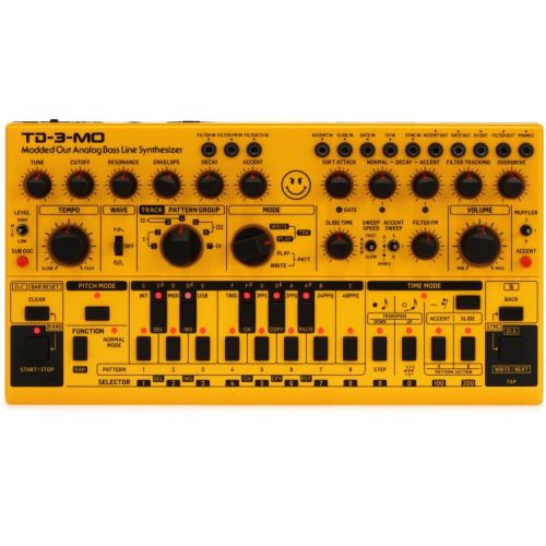  Behringer TD-3-MO-AM Analog Bass Line Synthesizer with Cables - Yellow