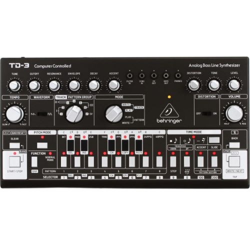  Behringer TD-3-BK Analog Bass Line Synthesizer with Cables - Black