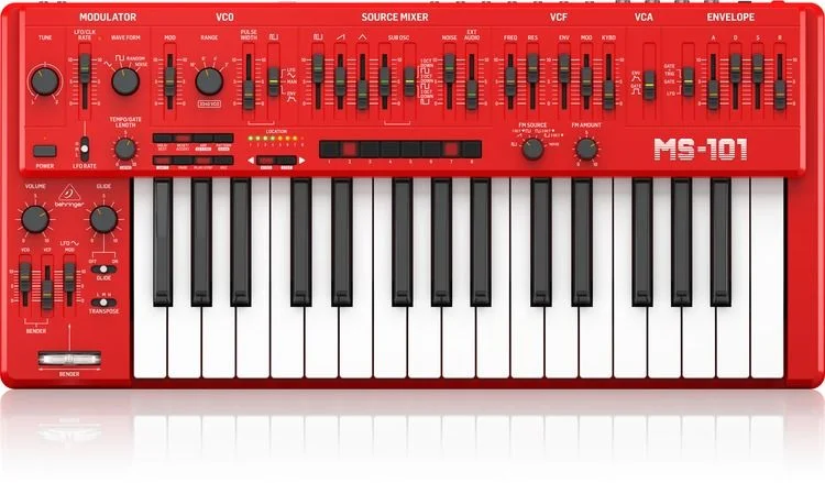  Behringer MS-1-RD Analog Synthesizer with Handgrip - Red