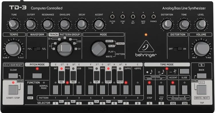  Behringer TD-3-BK Analog Bass Line Synthesizer - Black