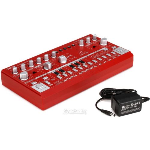  Behringer TD-3-RD Analog Bass Line Synthesizer with Decksaver Cover - Red