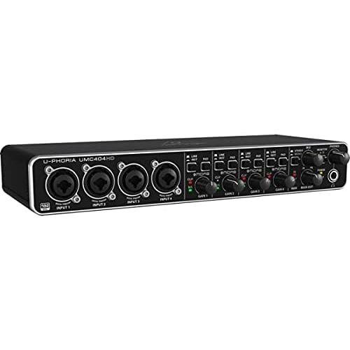  Behringer U-PHORIA UMC404HD Audiophile 4x4, 24-Bit/192 kHz USB Audio/MIDI Interface with Midas Mic Preamplifiers