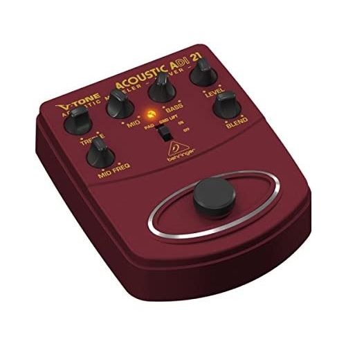  Behringer V-Tone Acoustic Driver DI ADI21 Amp Modeler/Direct Recording Preamp/DI Box,Burgundy