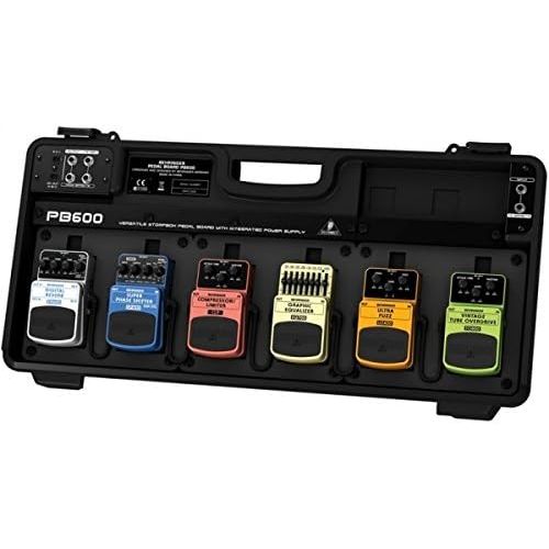  Behringer PB600 Universal Effects Pedal Floor Board with 9V DC Power Supply and Patch Cables