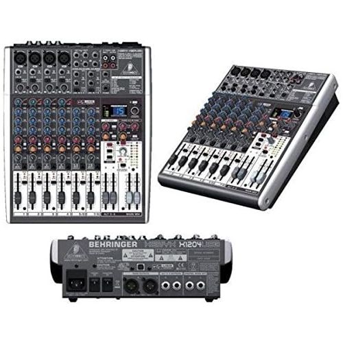  Behringer Xenyx X1204USB Premium 12-Input 2/2-Bus Mixer with USB/Audio Interface,Black