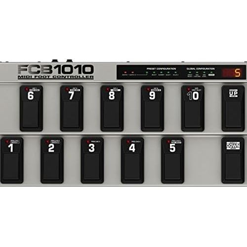  [아마존베스트]Behringer FCB1010 Ultra-Flexible MIDI Foot Controller with 2 Expression Pedals and MIDI Merge Function,Slvr/Blk