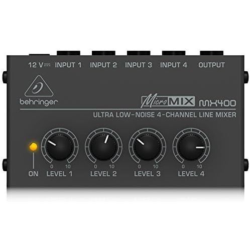  [아마존베스트]Behringer Micromix MX400 Ultra Low-Noise 4-Channel Line Mixer,Black