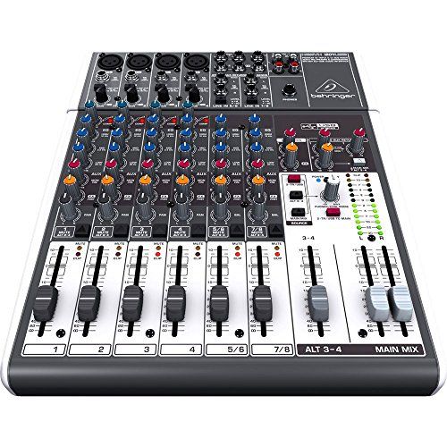  Behringer XENYX 1204USB Small Format Mixer with XENYX Mic Preamps, 12 Input Channels, - With 2x 15 8mm XLR Microphone Cable, Stereo Mini (3.5mm) Male to 2 Mono 14 Male Insert Y-Ca
