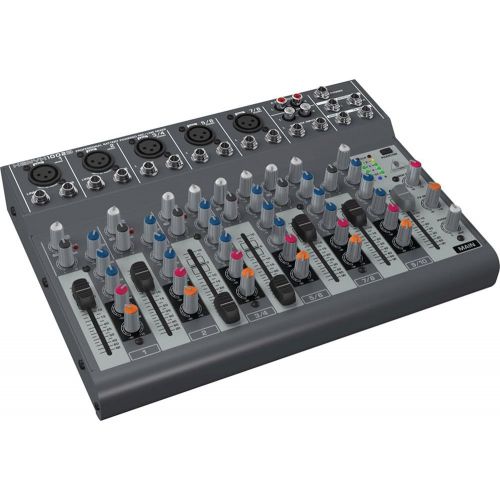  Photo Savings Behringer XENYX 1002B 10-Channel Audio Mixer and Accessory Bundle with 5X Cables + Fibertique Cleaning Cloth