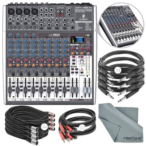  Photo Savings Behringer XENYX X1622USB 16-Input USB Audio Mixer with Effects and Accessory Bundle