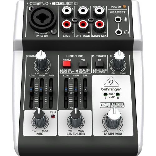  Behringer 302USB XENYX Audio Mixer with MC12-15 15 Mic Cable