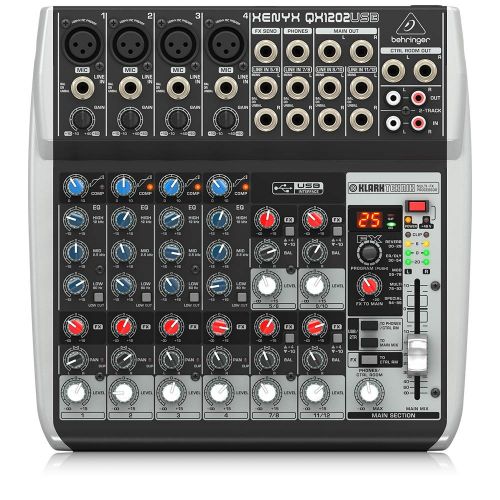  Behringer BEHRINGER QX1202USB Premium 12-Input 2-Bus Mixer with Xenyx Mic Preamps & Compressors British EQs Black