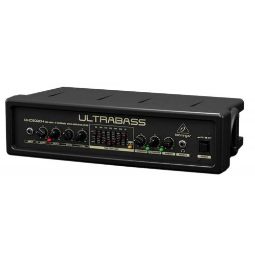  Behringer BEHRINGER BXD3000H Ultra-Lightweight 300-Watt 2-Channel Bass Amplifier Head with FBQ Spectrum Analyzer Black