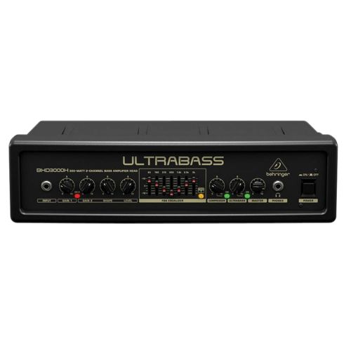  Behringer BEHRINGER BXD3000H Ultra-Lightweight 300-Watt 2-Channel Bass Amplifier Head with FBQ Spectrum Analyzer Black