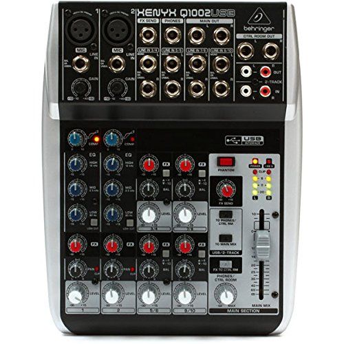  Behringer BEHRINGER Q1002USB Premium 10-Input 2-Bus Mixer with Xenyx Mic Preamps & Compressors British EQs Black