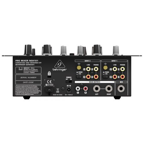  Behringer BEHRINGER NOX101 Premium 2-Channel Dj Mixer with Full VCA-Control and Ultra Glide Crossfader Black