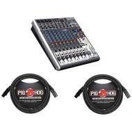 Behringer XENYX X1622USB Premium 16-Input 22-Bus Mixer with XENYX Mic Preamps and Compressors, British EQs - With 2 Pack 15 8mm XLR Microphone Cable