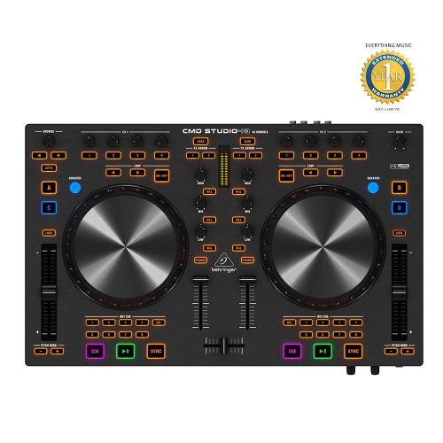  Behringer CMD STUDIO 4a 4-Deck DJ MIDI Controller with Microfiber and Free EverythingMusic 1 Year Extended Warranty