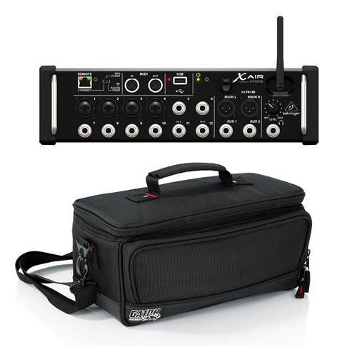  Behringer X Air XR12 12-Input Digital Mixer with 4 Programmable MIDAS Preamps for iPadAndroid Tablets - Bundle With Gator Cases Padded Nylon Bag