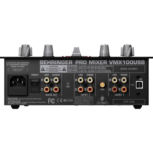  Behringer VMX100USB Pro 2-Channel DJ Mixer w USB